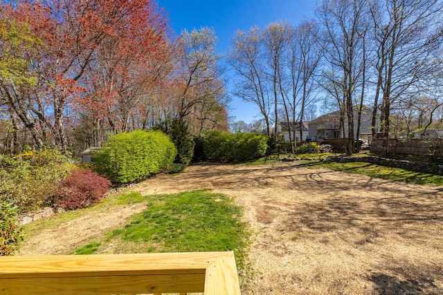 view of yard featuring fence