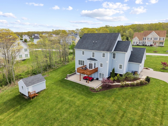 bird's eye view with a residential view
