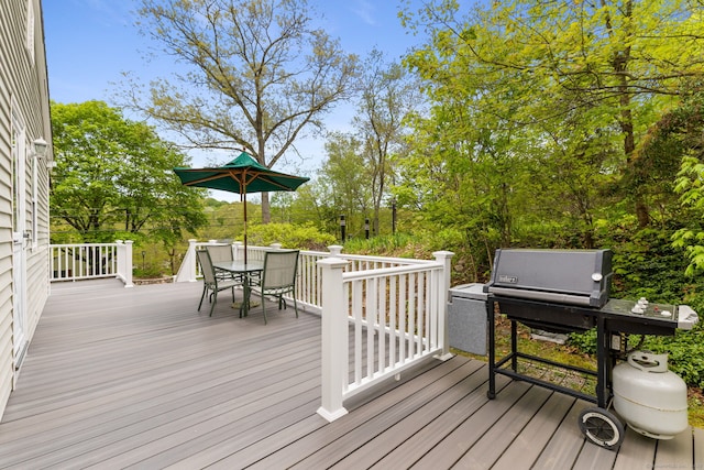 17 Glimmer Gln, East Haddam, CT 06415 - deck featuring outdoor dining space and view of scattered trees