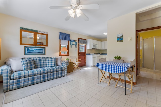 17 Glimmer Gln, East Haddam, CT 06415 - dining room featuring a ceiling fan