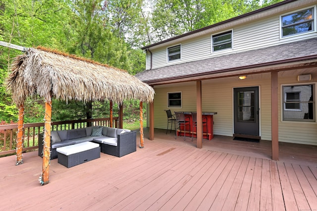 1540 Paradise Ave, Hamden, CT 06514 - wooden deck featuring an outdoor living space