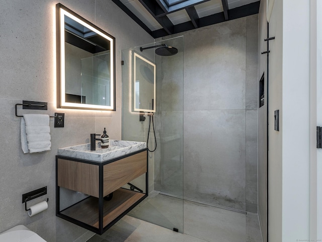 19 Spargo Rd, Roxbury, CT 06783 - bathroom featuring walk in shower, toilet, and vanity