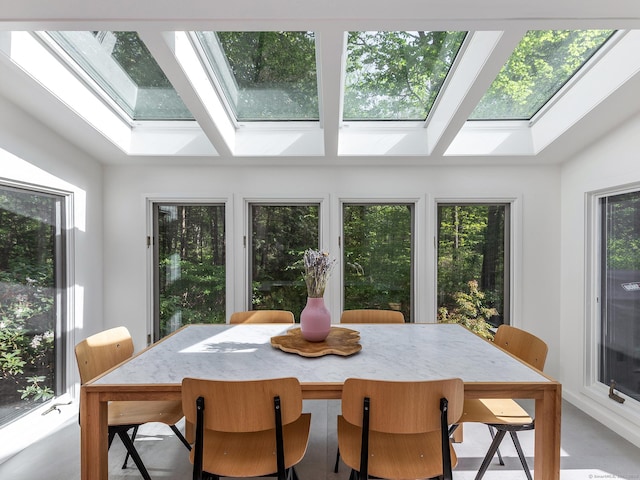 19 Spargo Rd, Roxbury, CT 06783 - dining area with a skylight and plenty of natural light