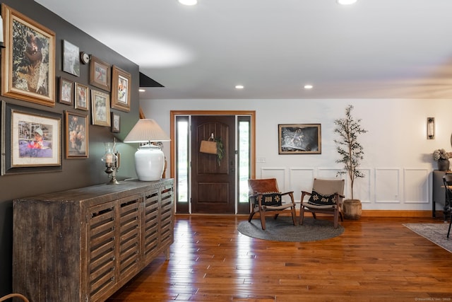 130 Upper Whittemore Rd, Middlebury, CT 06762 - foyer featuring a decorative wall, recessed lighting, and hardwood / wood-style floors