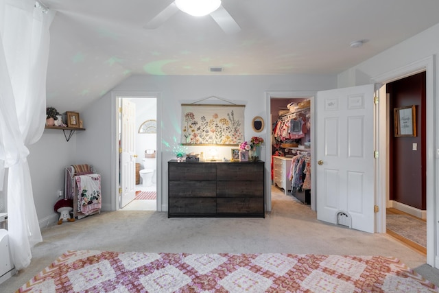 130 Upper Whittemore Rd, Middlebury, CT 06762 - bedroom featuring light colored carpet, connected bathroom, a spacious closet, and a closet
