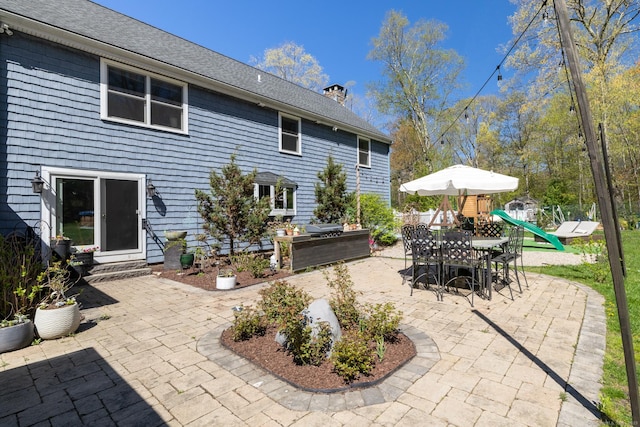 130 Upper Whittemore Rd, Middlebury, CT 06762 - view of patio featuring grilling area, outdoor dining area, and a playground
