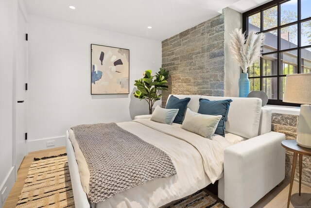 41 Richmondville Ave Unit 206, Westport, CT 06880 - bedroom with wood finished floors, baseboards, and recessed lighting