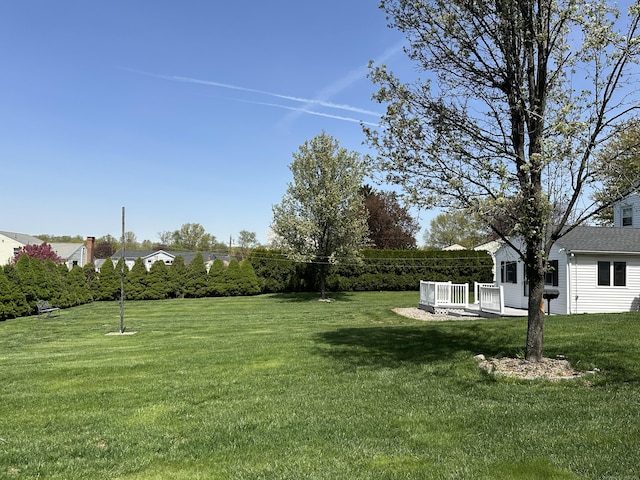 view of yard featuring a deck