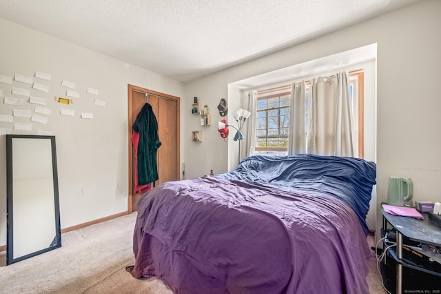 25 Deerwood Ln Unit 8, Waterbury, CT 06704 - bedroom with a closet, carpet flooring, a textured ceiling, and baseboards