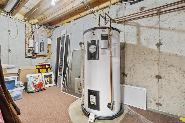 6 Old Farm Rd, Woodbridge, CT 06525 - utility room featuring water heater and electric panel