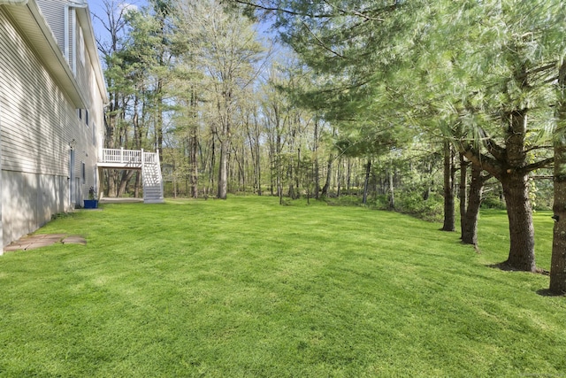 6 Old Farm Rd, Woodbridge, CT 06525 - view of yard featuring stairway and a deck