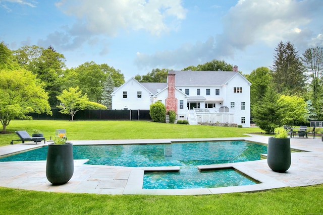 9 November Trl, Weston, CT 06883 - swimming pool with stairs, a patio, and a deck