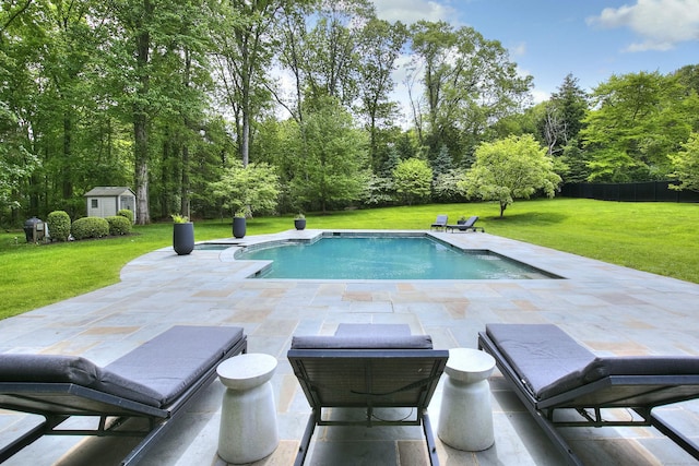 9 November Trl, Weston, CT 06883 - swimming pool featuring a patio area, an outdoor structure, and a lawn
