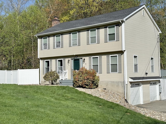 33 Steep Hill Rd, Seymour, CT 06483 - colonial home featuring a chimney, a garage, and driveway