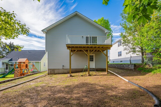29 Sterling St, New Britain, CT 06053 - back of house featuring a playground and a wooden deck