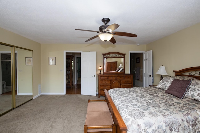 17 Ives Hill Ct Unit 17, Cheshire, CT 06410 - bedroom featuring carpet floors, baseboards, a ceiling fan, and a closet