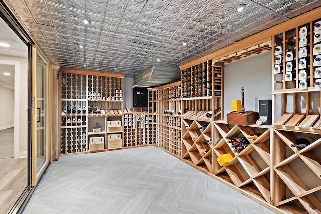 132 Belden Hill Rd, Wilton, CT 06897 - wine cellar featuring an ornate ceiling and recessed lighting