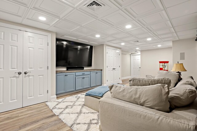132 Belden Hill Rd, Wilton, CT 06897 - living room with recessed lighting, light wood finished floors, and baseboards