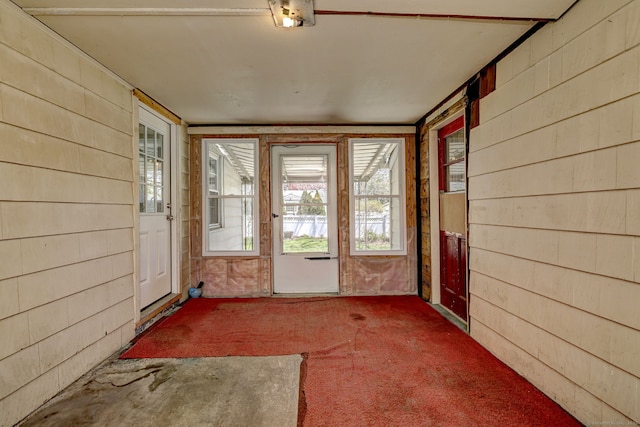 view of unfurnished sunroom