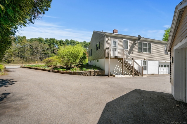 exterior space with a chimney