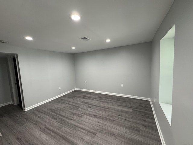 59 Fairfax St, Waterbury, CT 06704 - empty room featuring recessed lighting, dark wood-type flooring, and baseboards
