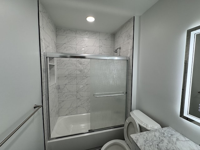 59 Fairfax St, Waterbury, CT 06704 - bathroom with toilet, combined bath / shower with glass door, and vanity