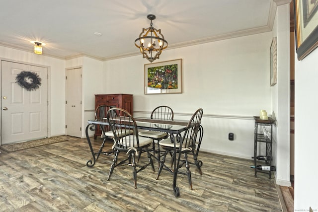157 Kings Hwy Unit I, Milford, CT 06460 - dining space with ornamental molding, wood finished floors, and a chandelier