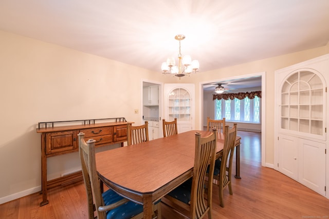 26 Converse Rd, Bolton, CT 06043 - dining room featuring a chandelier, light wood finished floors, ceiling fan, and baseboards