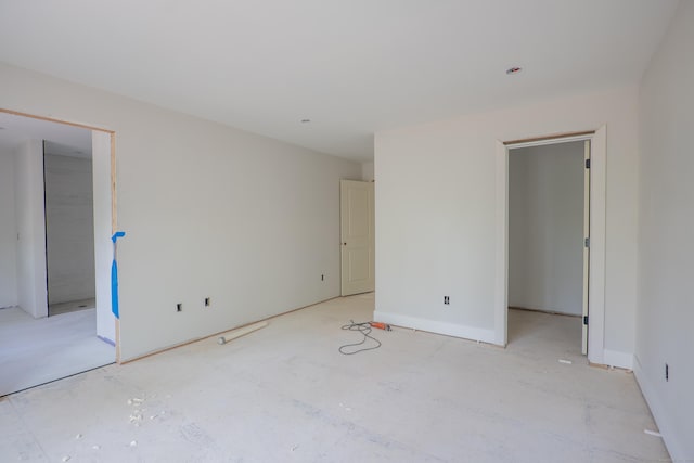 view of spare room
