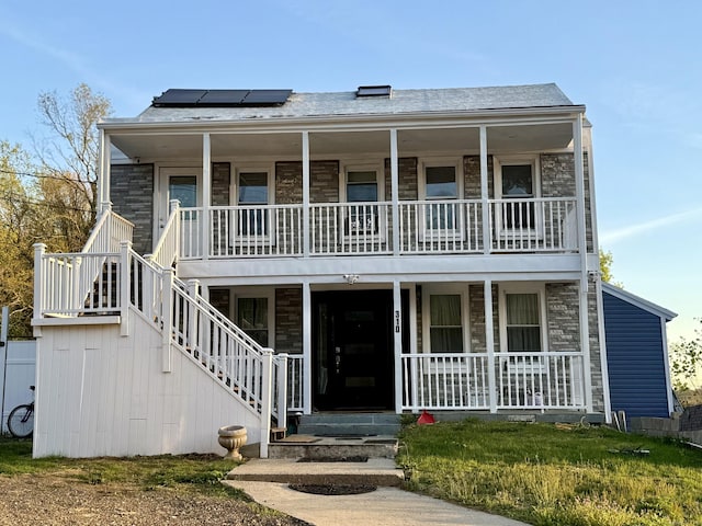 310 Sentinel Hill Rd, Derby, CT 06418 - view of front of house featuring covered porch and stone siding