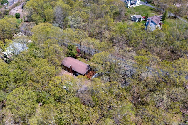 aerial view with a forest view