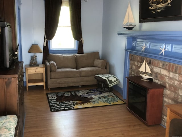 living area featuring wood finished floors