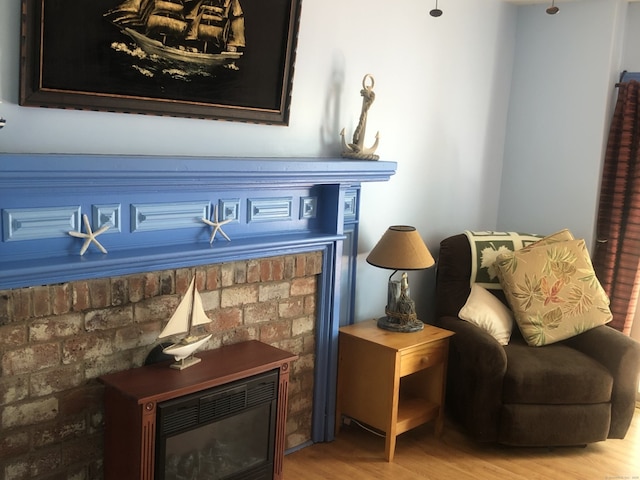 living area featuring wood finished floors
