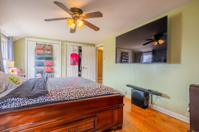 50 Fox Hill Rd, Stratford, CT 06614 - bedroom featuring baseboards, a ceiling fan, and wood finished floors