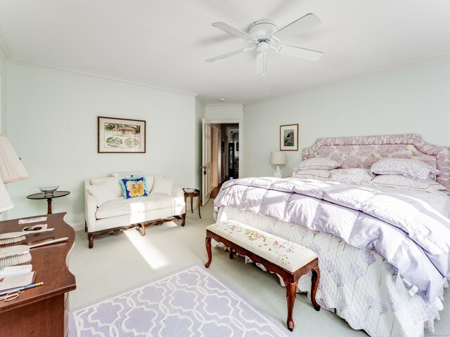 5 Clarks Ln, Old Lyme, CT 06371 - carpeted bedroom with ornamental molding and ceiling fan