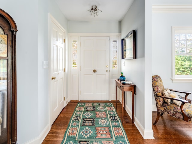 5 Clarks Ln, Old Lyme, CT 06371 - entryway with dark wood finished floors and baseboards