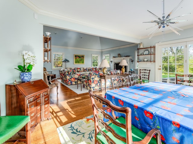 5 Clarks Ln, Old Lyme, CT 06371 - dining room with crown molding and wood finished floors