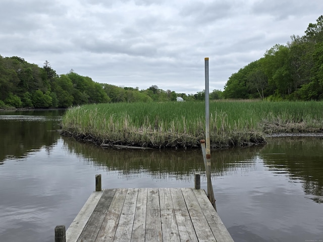 5 Clarks Ln, Old Lyme, CT 06371 - dock area featuring a water view and a forest view