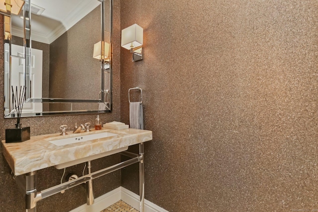 2 Grouse Path, Westport, CT 06880 - bathroom featuring crown molding