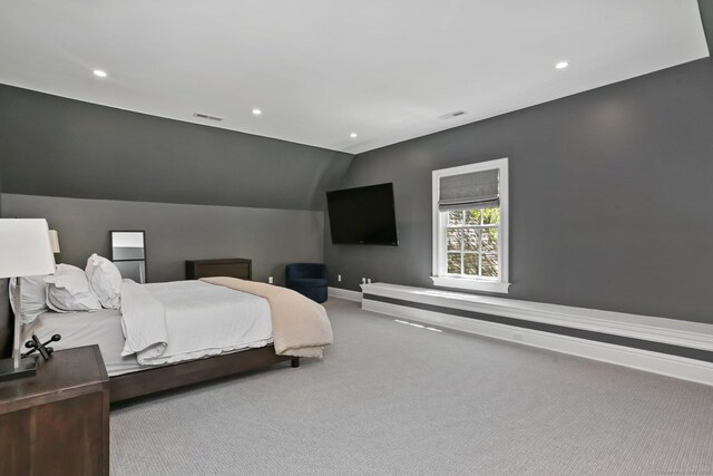 2 Grouse Path, Westport, CT 06880 - carpeted bedroom featuring recessed lighting, vaulted ceiling, and baseboards