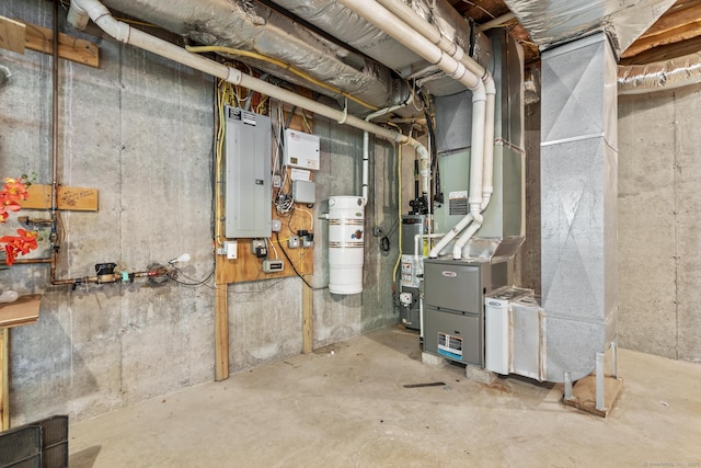 utilities with electric panel and water heater