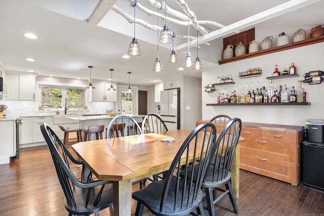 161 Center Hill Rd, Barkhamsted, CT 06063 - dining room featuring dark wood-type flooring and recessed lighting