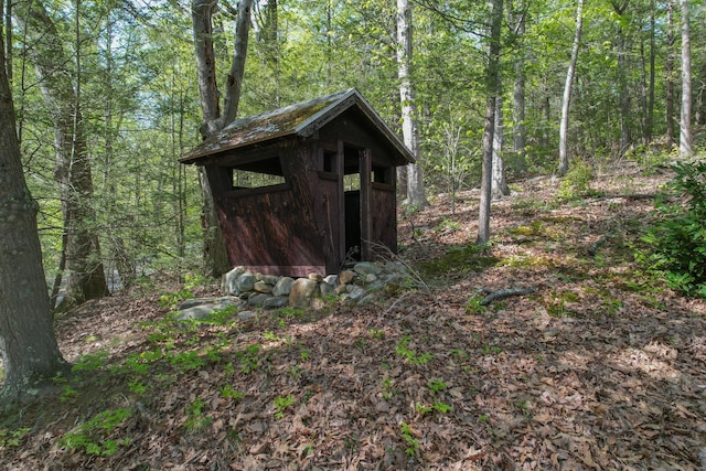 161 Center Hill Rd, Barkhamsted, CT 06063 - view of shed with a forest view
