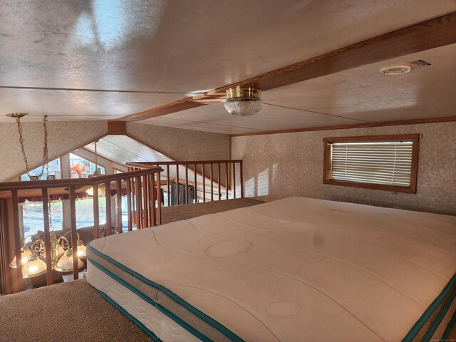 42 Pierce Rd, Preston, CT 06365 - bedroom with wallpapered walls and beam ceiling
