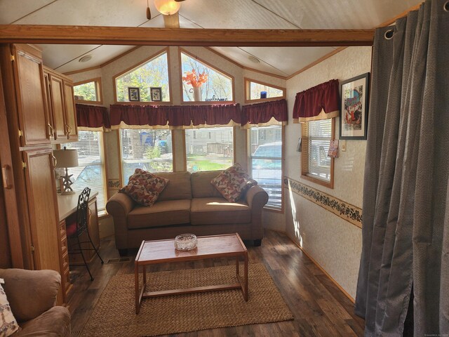 42 Pierce Rd, Preston, CT 06365 - living area featuring dark wood finished floors and crown molding