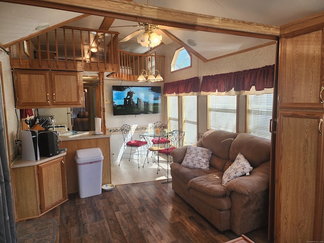 42 Pierce Rd, Preston, CT 06365 - living room with dark wood-type flooring and a ceiling fan