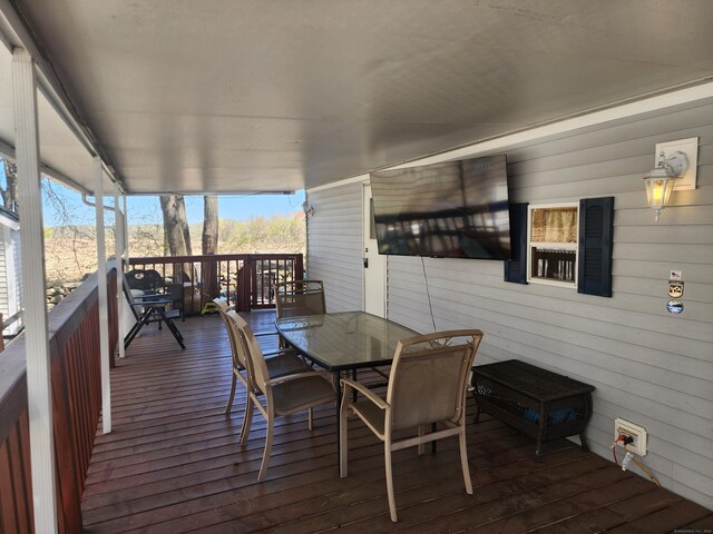 42 Pierce Rd, Preston, CT 06365 - wooden deck featuring outdoor dining area