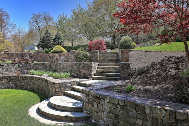 exterior space featuring stairway