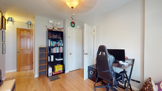 office featuring light wood-style floors