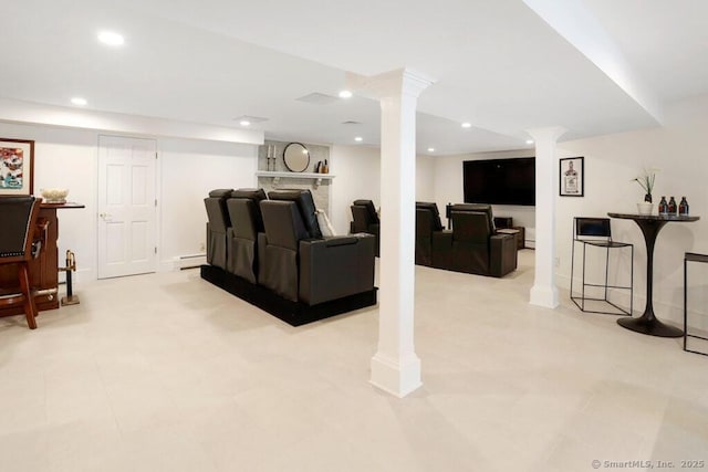 81 Silver Hill Rd, Ridgefield, CT 06877 - living room with ornate columns and recessed lighting
